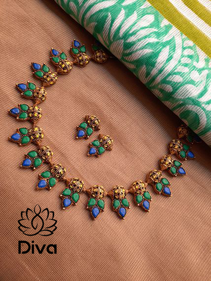 Blue Emerald terracotta Jewellery Diva Creations Terracotta