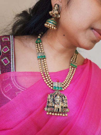 3 Row Divine Lakshmi tettacotta jewellery