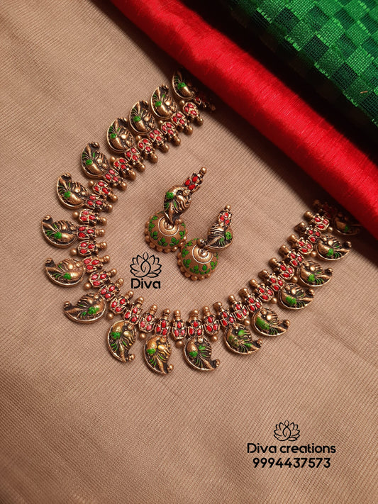 Mango motif terracotta jewellery