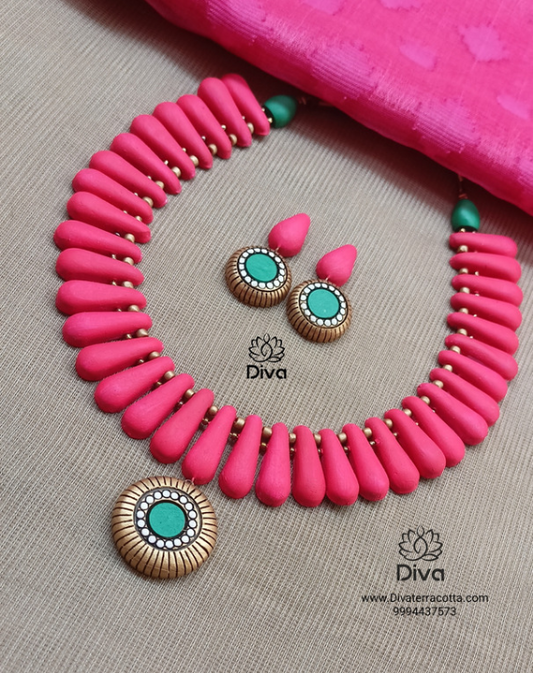 Pink Shot Terracotta Jewellery