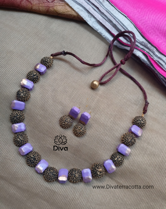 Lavender Floral Terracotta Jewellery