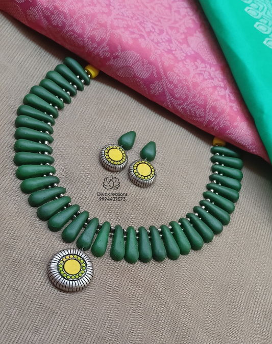 Green Shot Terracotta Jewellery