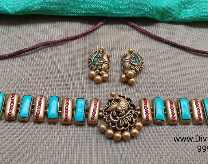 Blue Choker Terracotta Jewellery