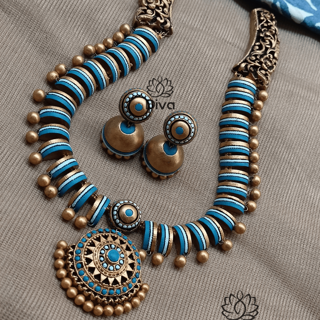 Blue Lined Terracotta Jewellery