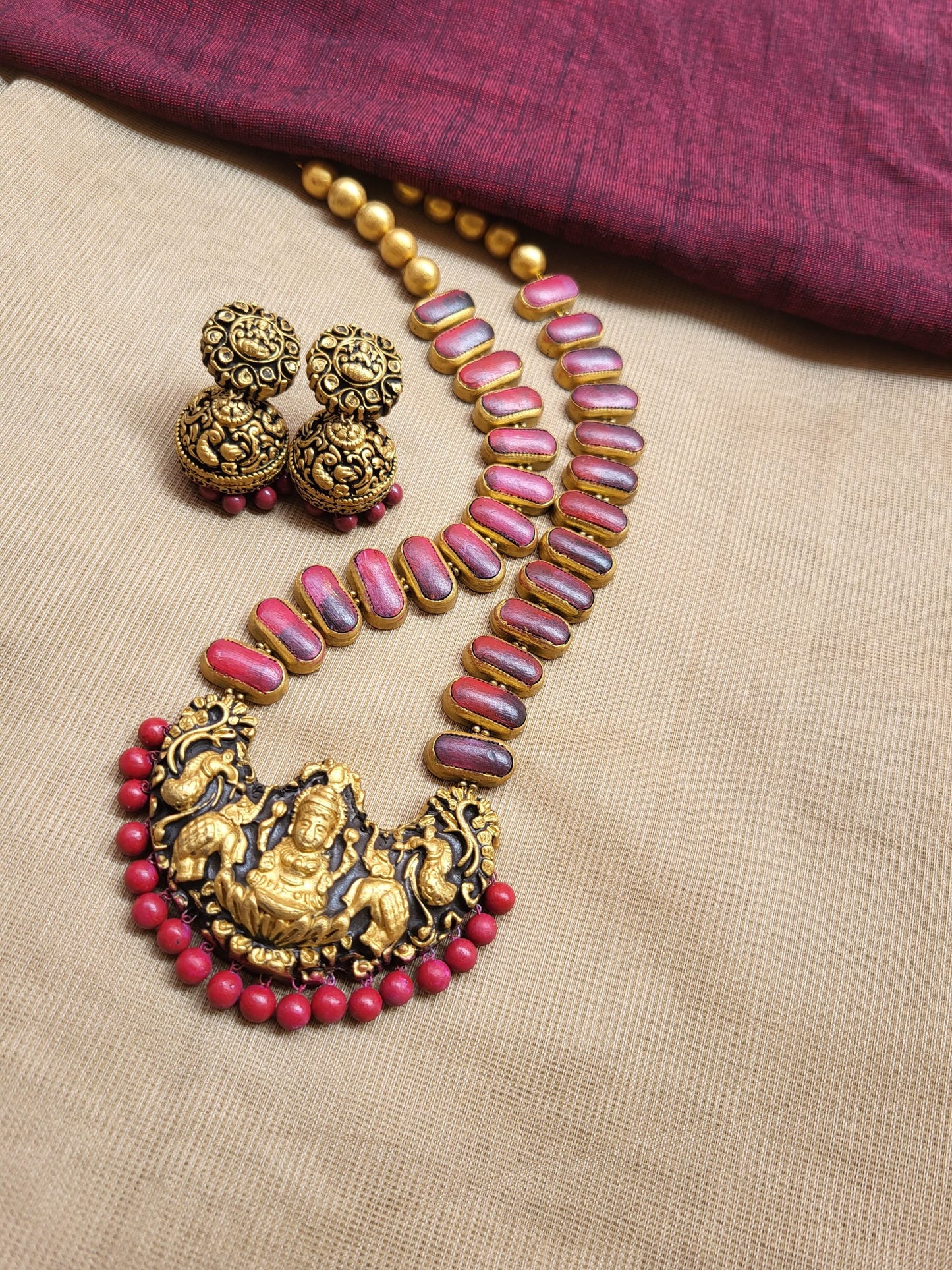 Aura Maroon Terracotta Jewellery