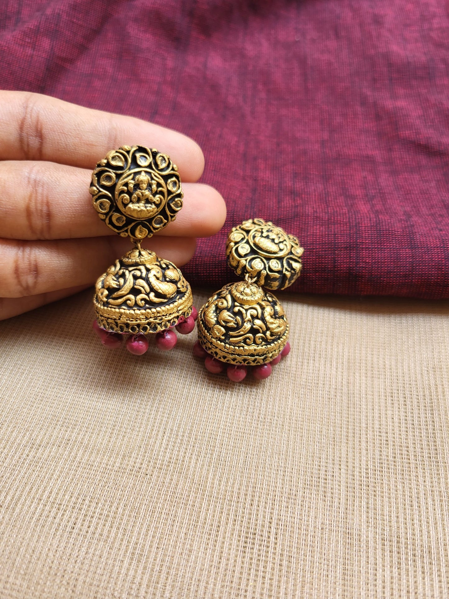 Aura Maroon Terracotta Jewellery