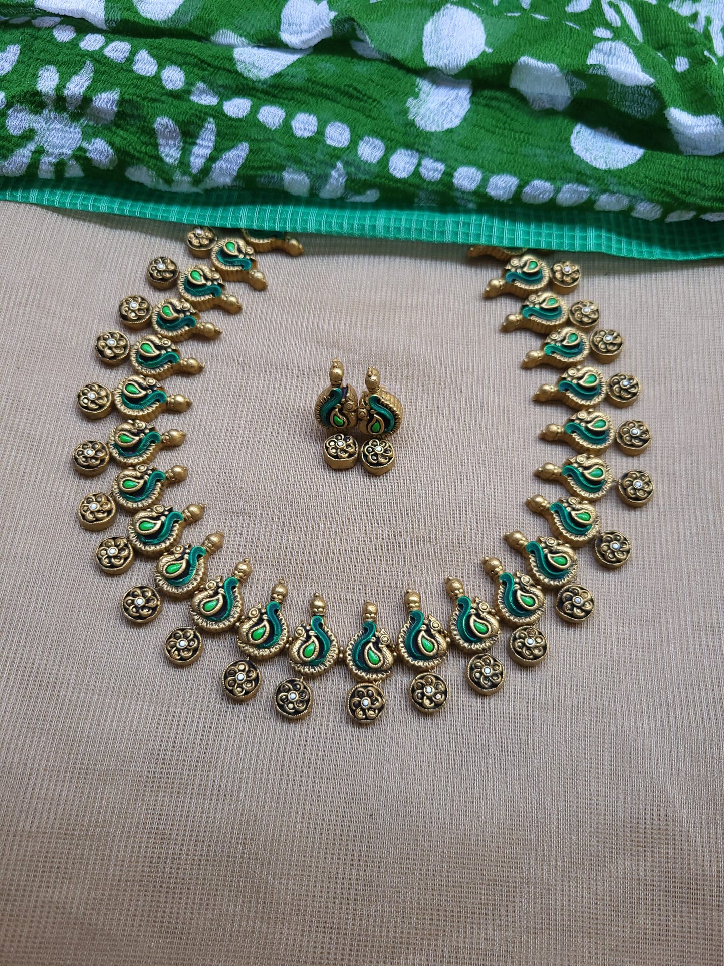 Drop Peacock Terracotta Jewellery