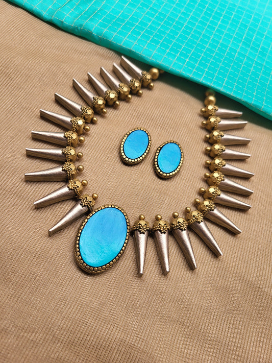 Spike Blue Terracotta Jewellery