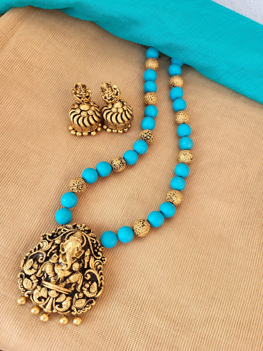 Ganesha Blue Terracotta Jewellery