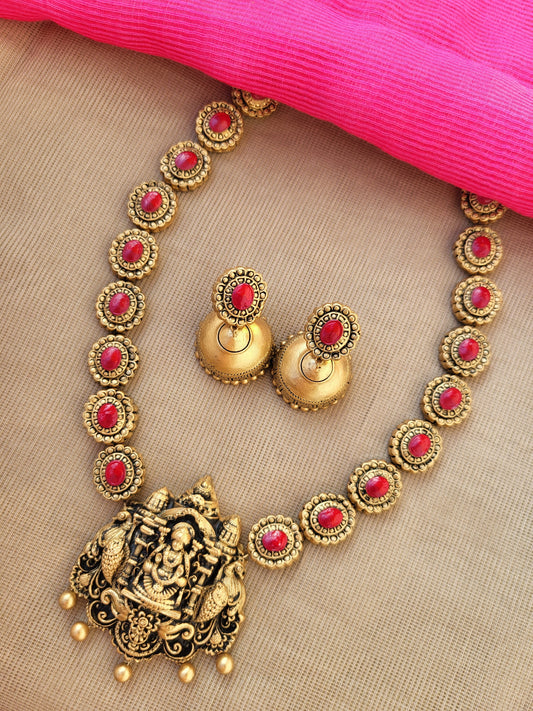 Maroon Lakshmi Terracotta Jewellery