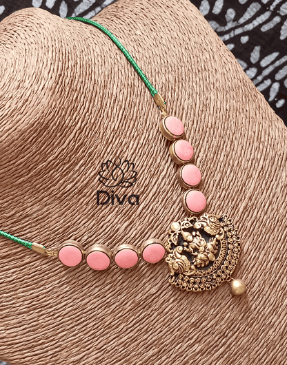 Peach Button Lakshmi Terracotta Jewellery