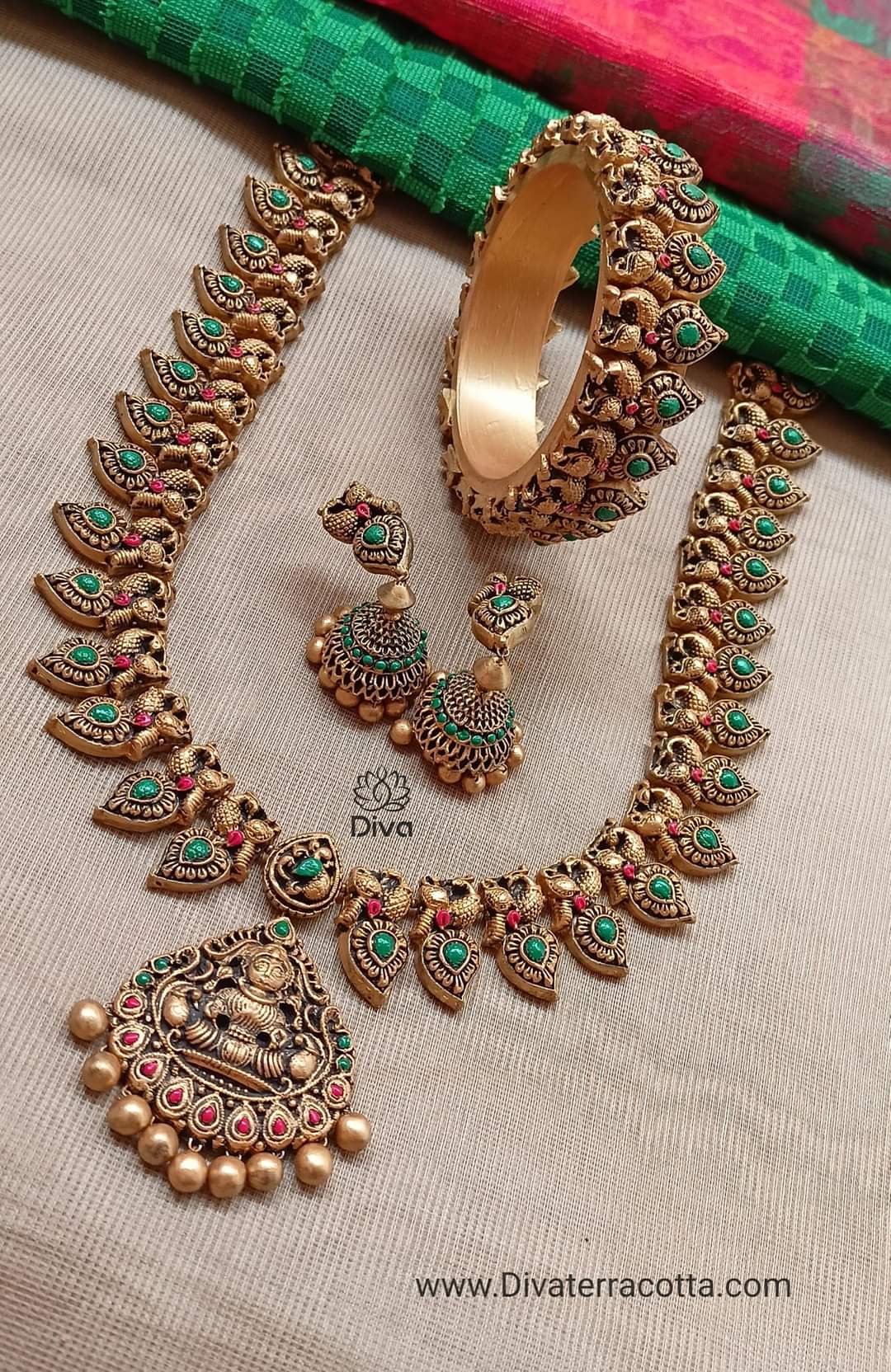 Nagas lakshmi set terracotta jewellery