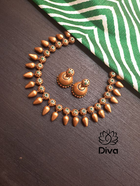 Golden Drop Terracotta Jewellery