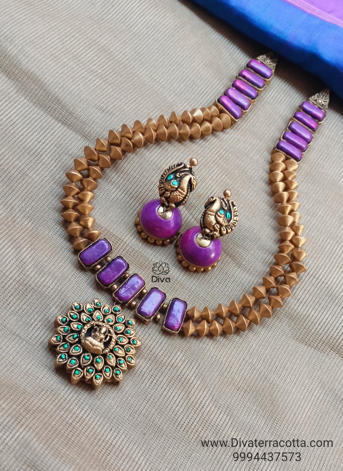 Purple delight terracotta jewellery