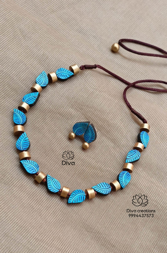 Foliage Blue Terracotta Jewellery