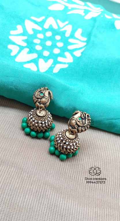 Aqua Peacock Terracotta Jewellery