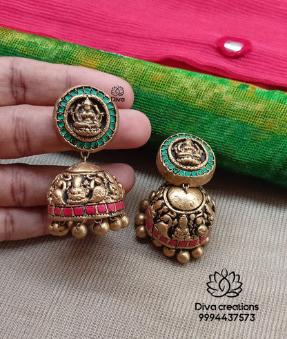 Red Green Nakshi Terracotta Jewellery