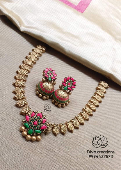 Jadau floral terracotta jewellery