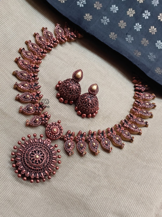 Copper mango terracotta jewellery