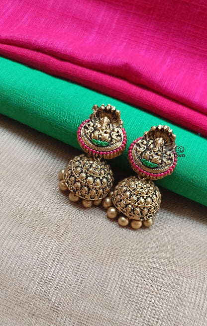 Dual line Antique Ganesh terracotta jewellery