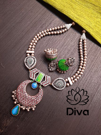 Silver Statement Terracotta Jewellery